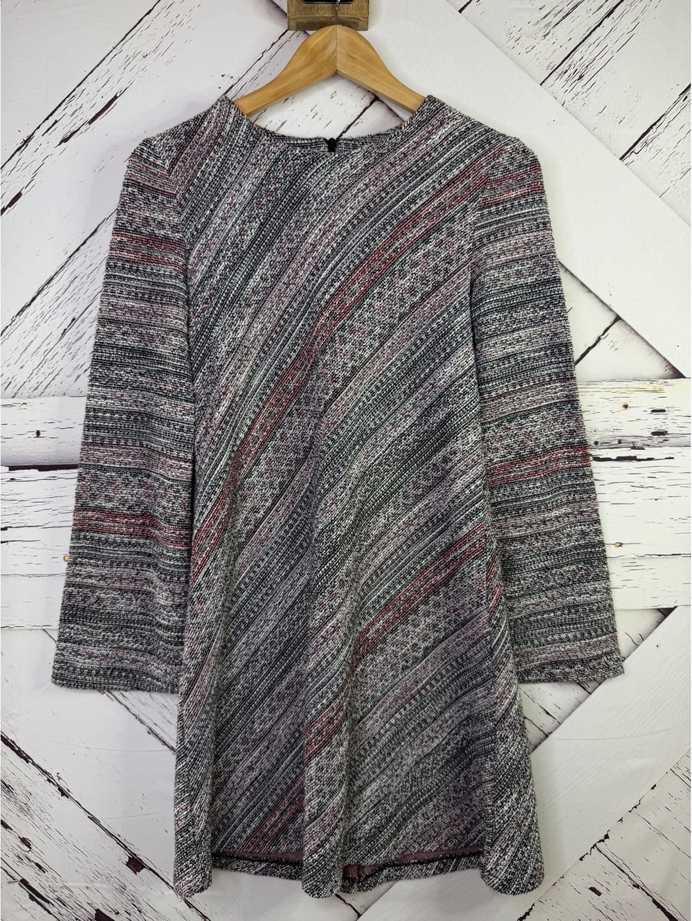 Zara Retro Fall Fashion Mod Style Style Shift Dress Bell Sleeve Women Medium